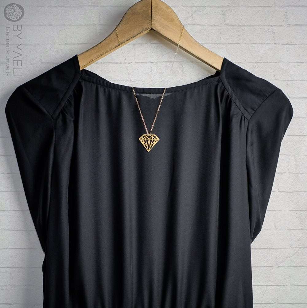 Geometric necklace gold diamond necklace dainty minimalist necklace for women gift for here