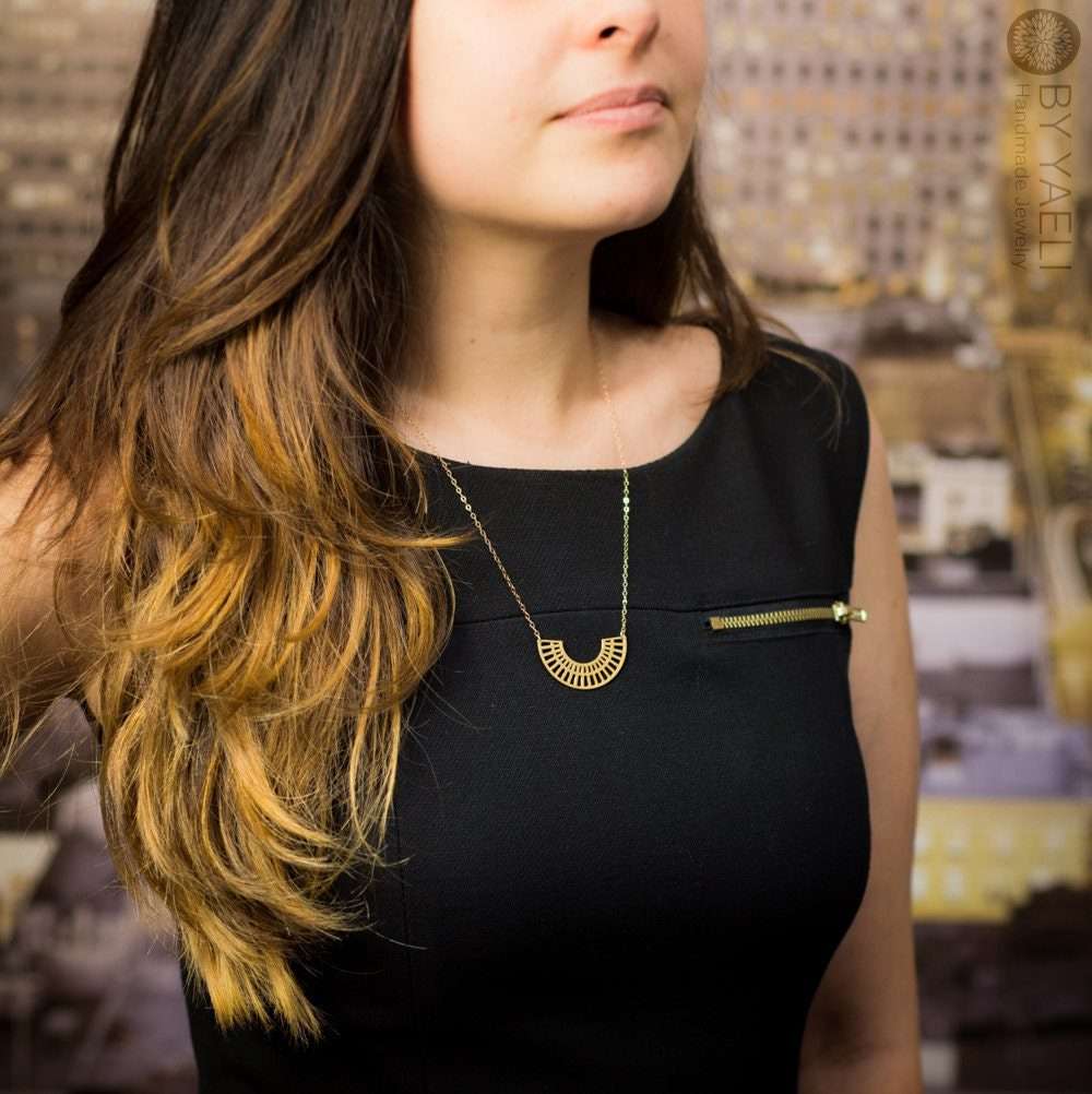 Geometric necklace gold open circle necklace minimalist necklace gift for here