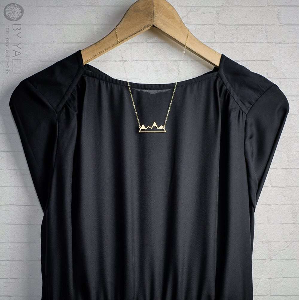 Mountain necklace geometric necklace mountain charm mountain pendant mountain jewelry