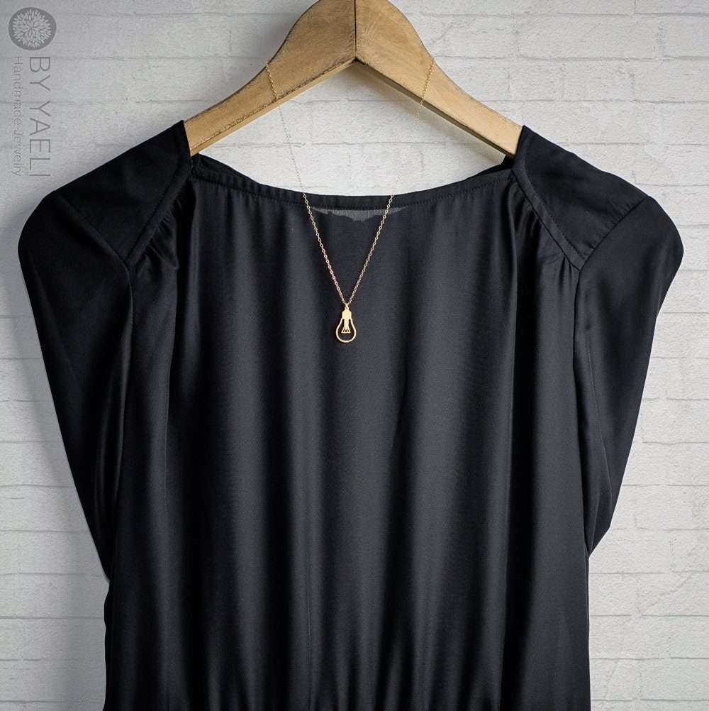 Statement necklace gold bulb necklace lightbulb pendant geek gift