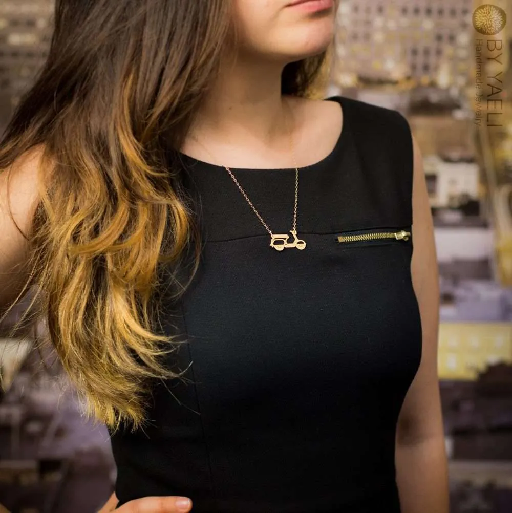 Vespa necklace scooter necklace gold Vespa scooter motorcycle pendant gifts motorbike necklace 2 Vespa necklace scooter necklace gold Vespa scooter motorcycle pendant gifts motorbike necklace - Image 2