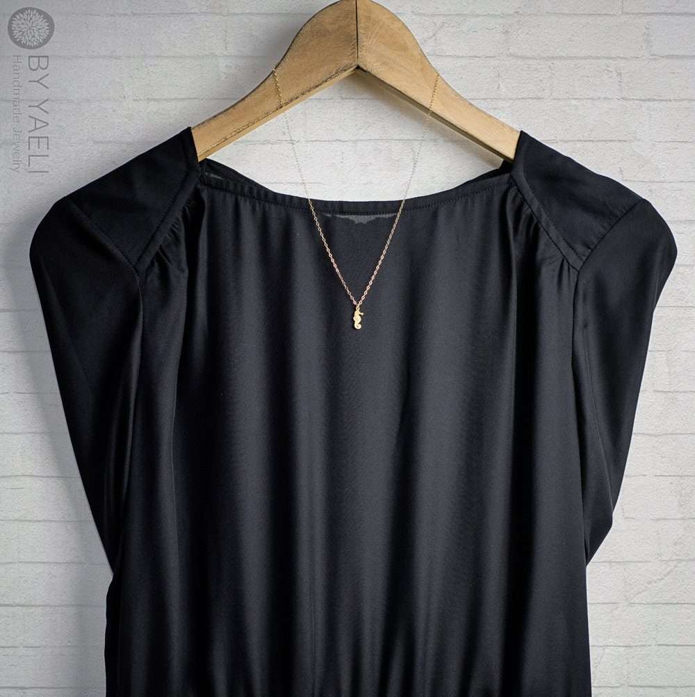 Seahorse necklace gold seahorse jewelry ocean necklace seahorse pendant