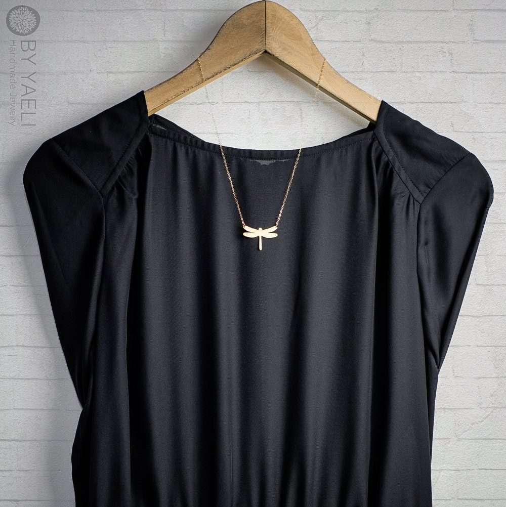 Dragonfly necklace gold dragonfly pendant jewelry dragonfly charm