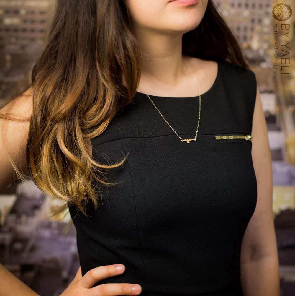 Seagull necklace bird necklace dainty minimalist simple bird pendant