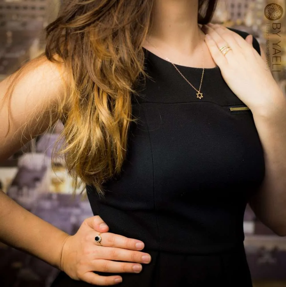 Star of David necklace gold Magen David necklace Jewish necklace – Handmade in Israel