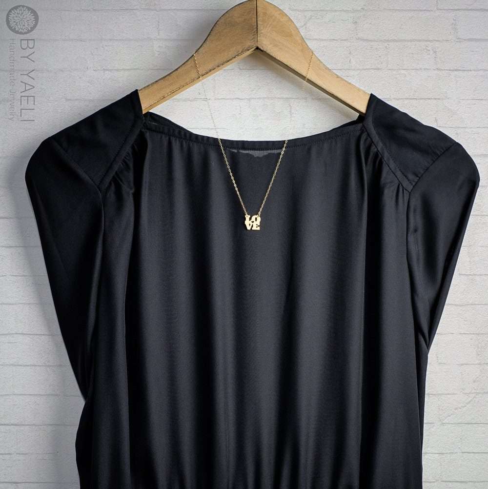 Love necklace relationship necklace gold couple necklace “love” script necklace