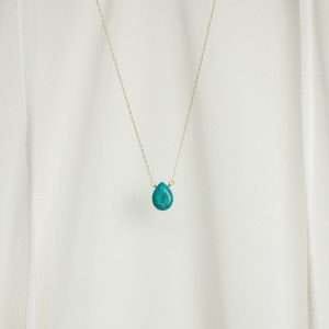 Turquoise necklace natural turquoise drop necklace turquoise gemstone necklace