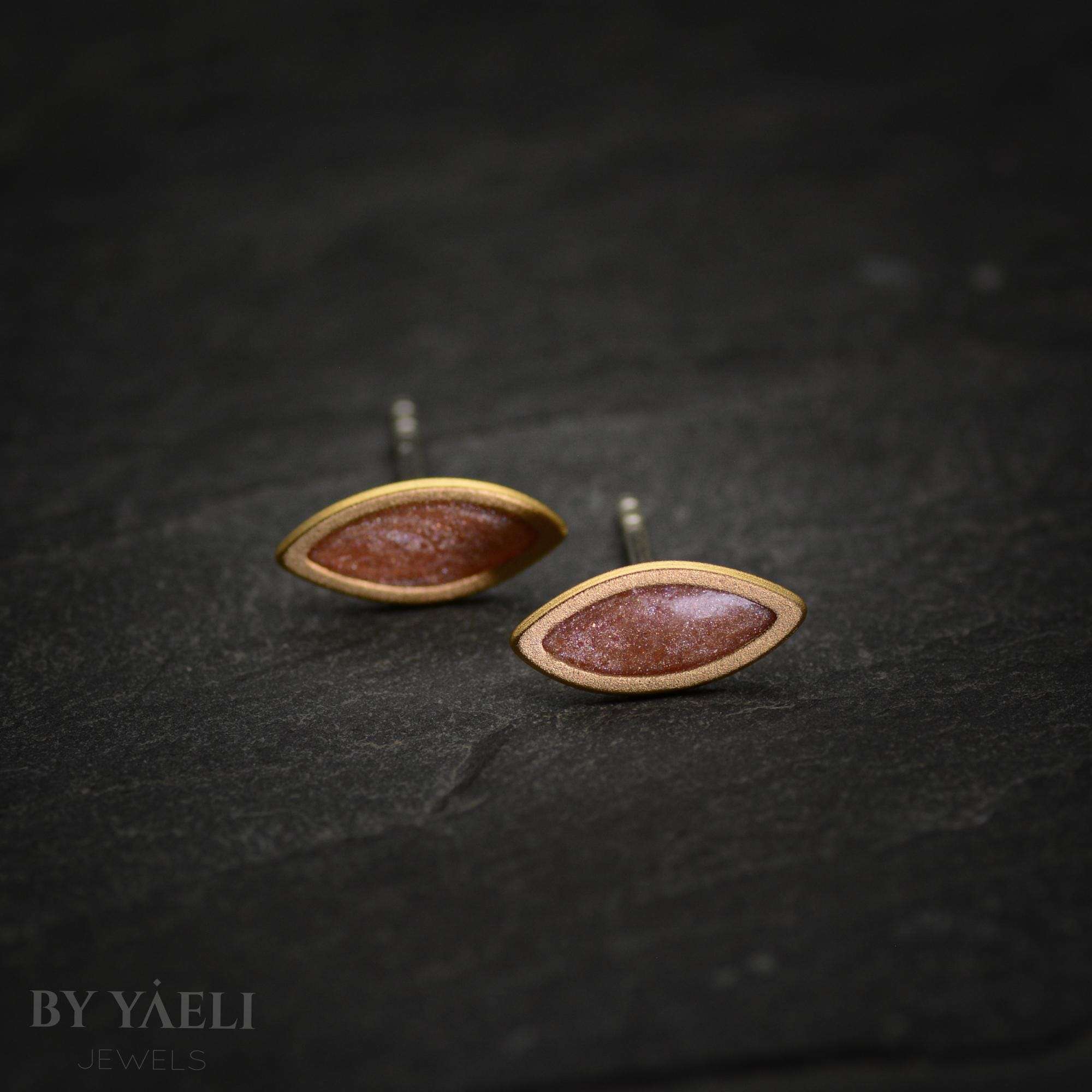marquise stud earrings, evil eye stud earrings,  orangecooper resin earrings