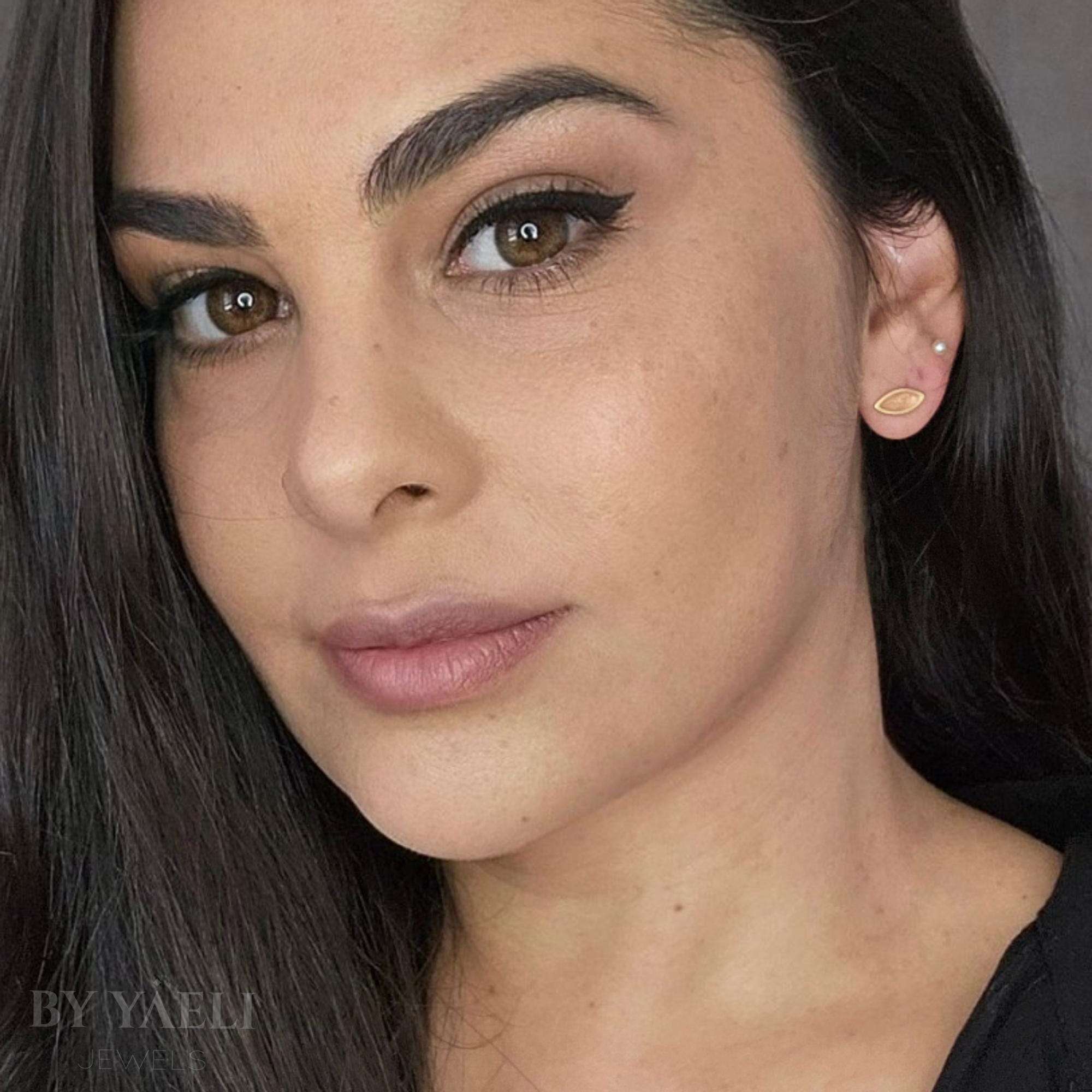 marquise stud earrings, evil eye stud earrings,  orangecooper resin earrings